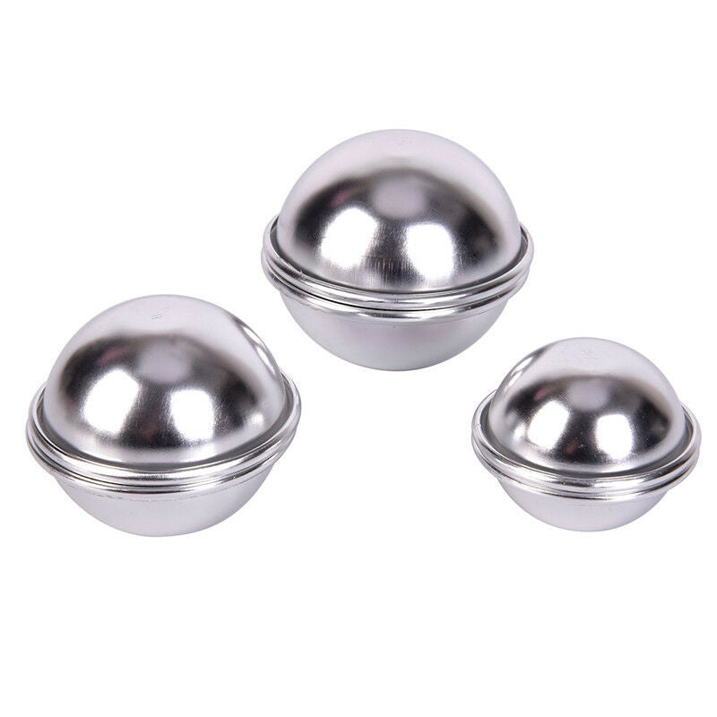 6pcs/3 set Bath Bombs Aluminum Alloy Bath Bomb Mold Ball Shape DIY Bathing T SJ