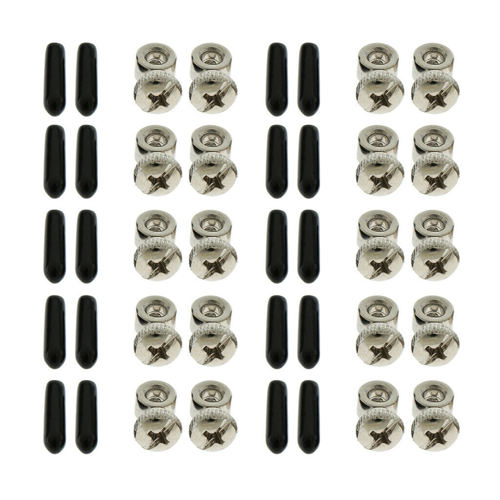 10 Sets Spare Screws & Black End Caps Cover Replacing Hardware for Speed Jump