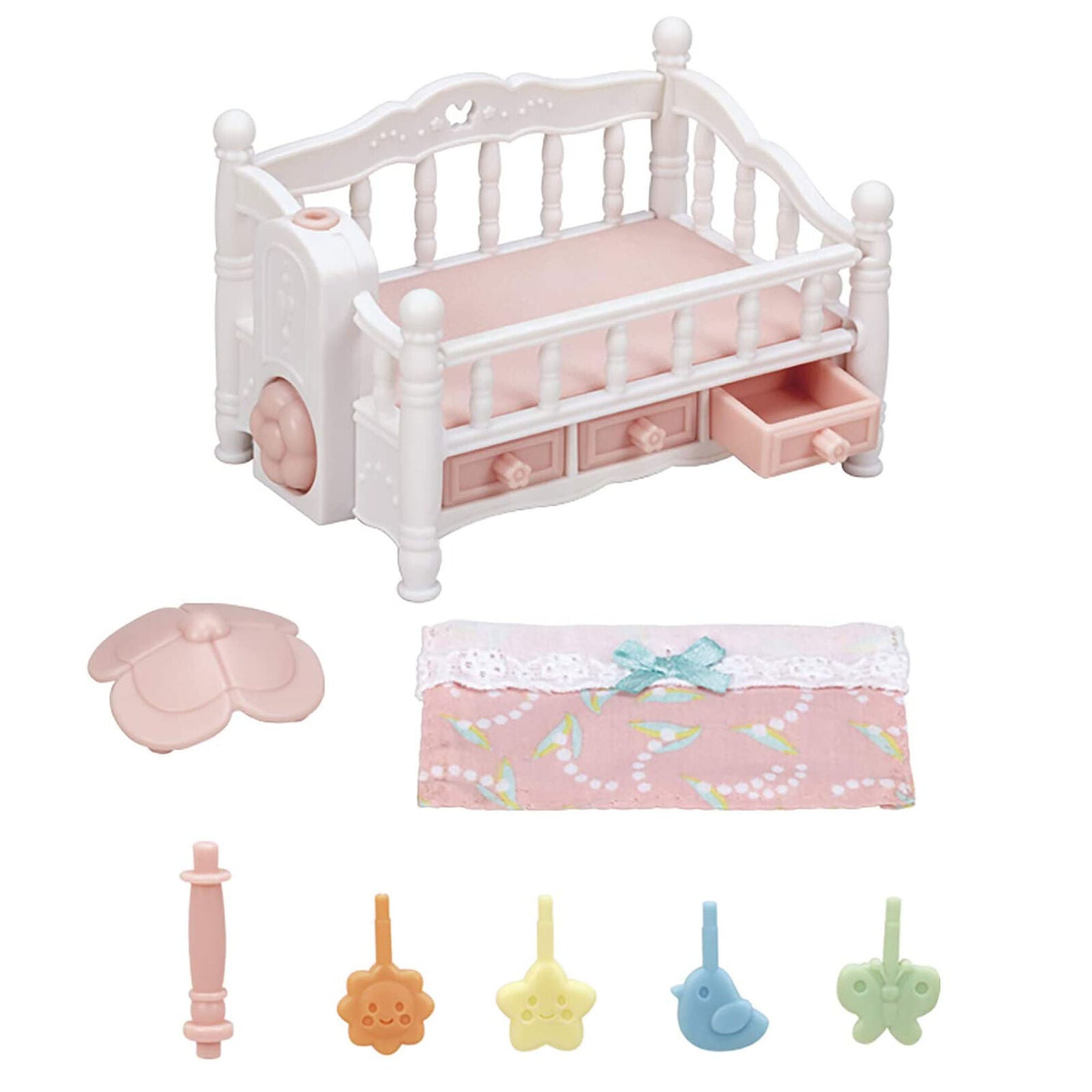 Sylvanian Families Triplets Crib with Mobile & Accessories 5534 Role Play Age 3+