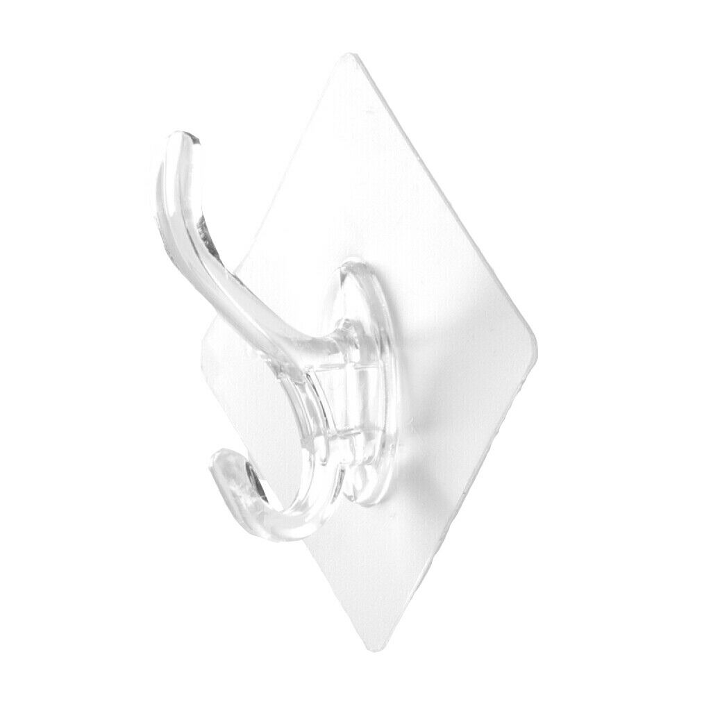 10Pcs Reusable Transparent Seamless Adhesive Waterproof Hook Hanger