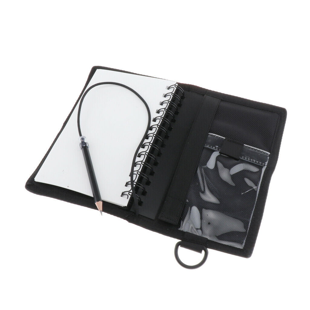 Waterproof Wet Notes Notepad Underwater Notebook with Pencil, Black Cover for