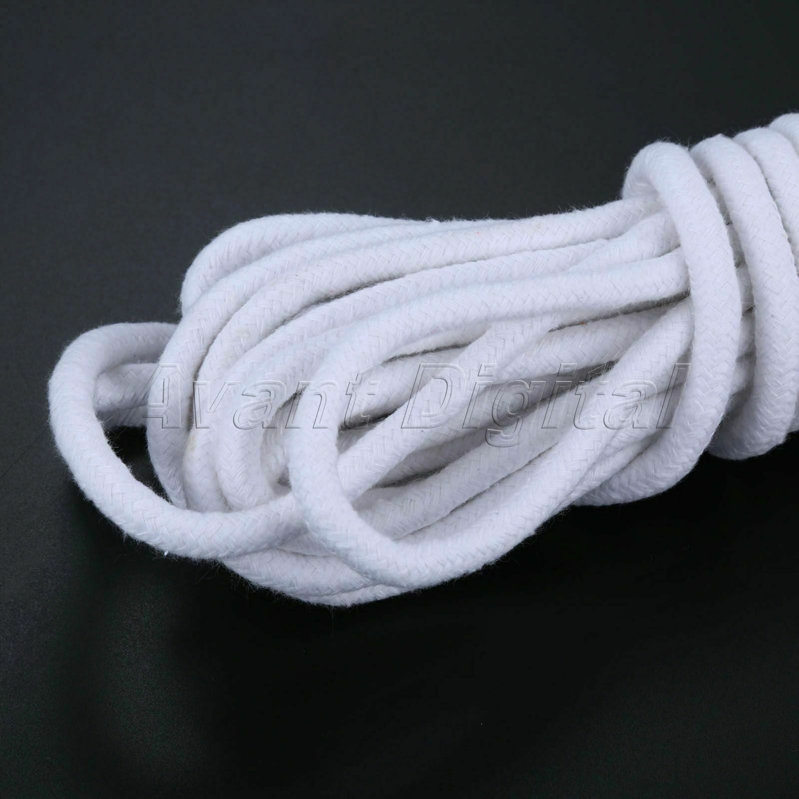 10M Thick Candle Making Lantern Oil Lamp Wick Roll Flat Cotton Core Dia. 8mm 1Pc