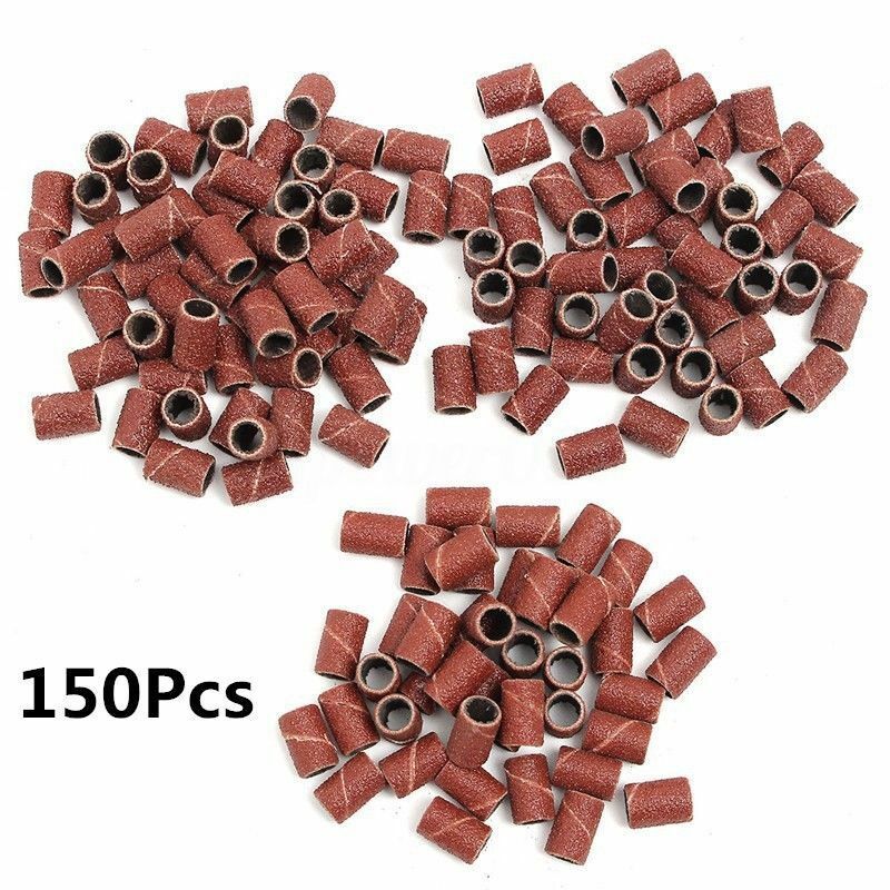 150pcs Nail Drill Sanding Bands Machine Replacement Bits File #80 120# 180#