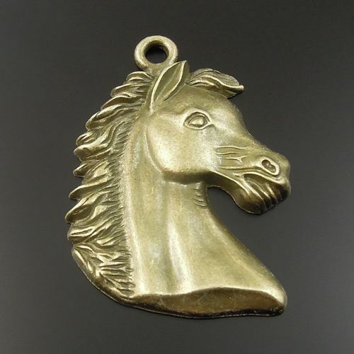 36*30*4mm Antiqued Bronze Tone Alloy Horse Head Pendant Charm  5PCS