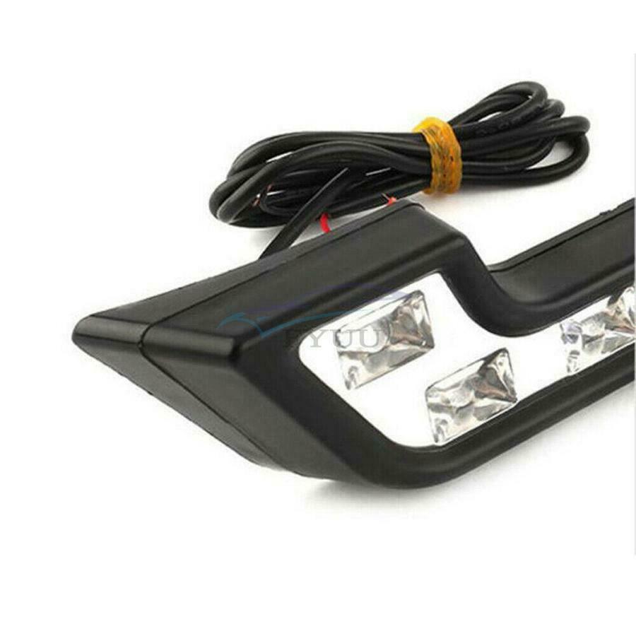 2× 18×4×1.5cm Automobile DC 12V Shakeproof Left & Right LED Daytime Running Lamp