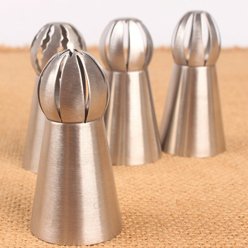 4* Russian Piping Nozzle Sphere Ball Icing Confectioners Pastry Tip Diy C.l8
