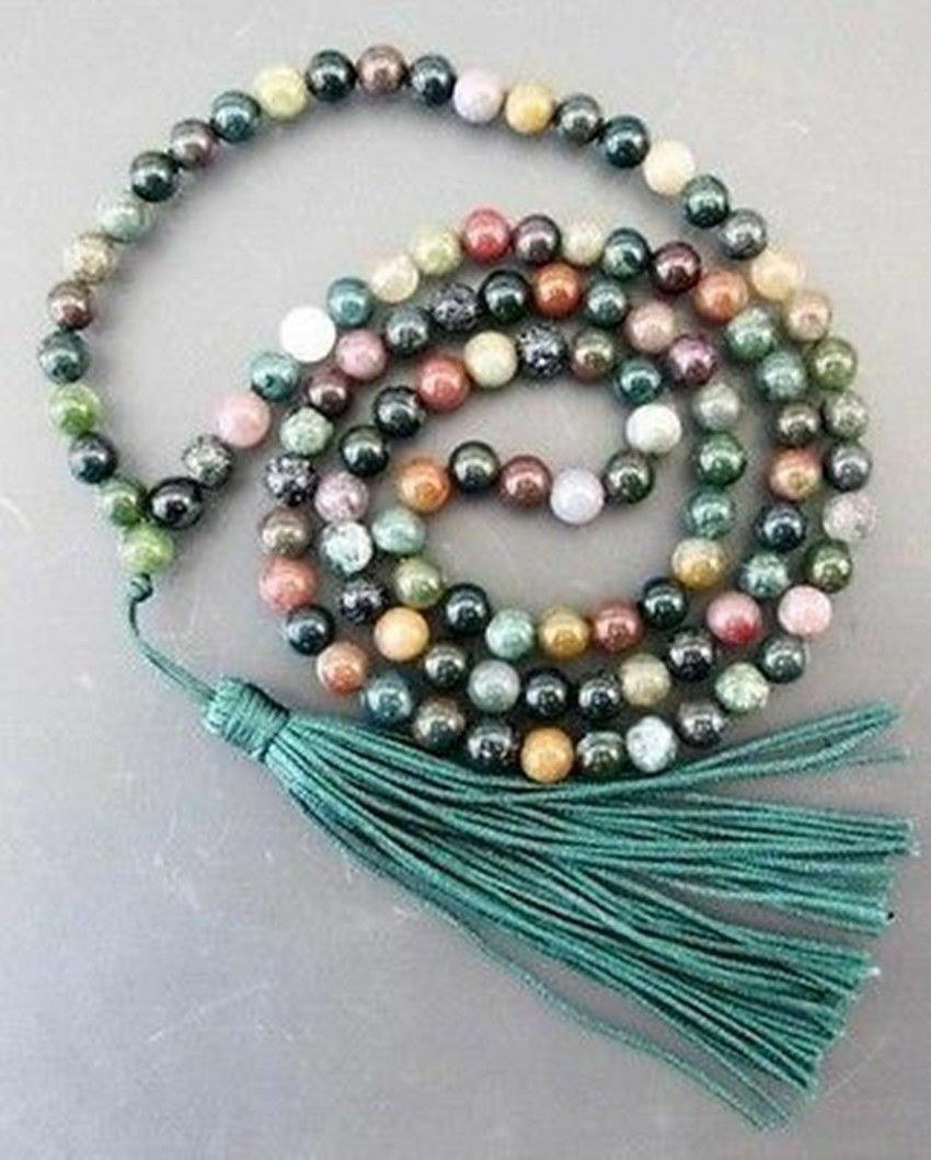 HOT Natural 6mm stone Buddhist Agate 108 Prayer Beads Mala Bracelet Necklace AAA