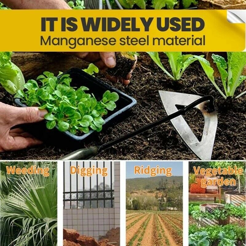All-steel Hardened Hollow Hoes Handheld Weeding Rake Planting Vegetable FarmBDA