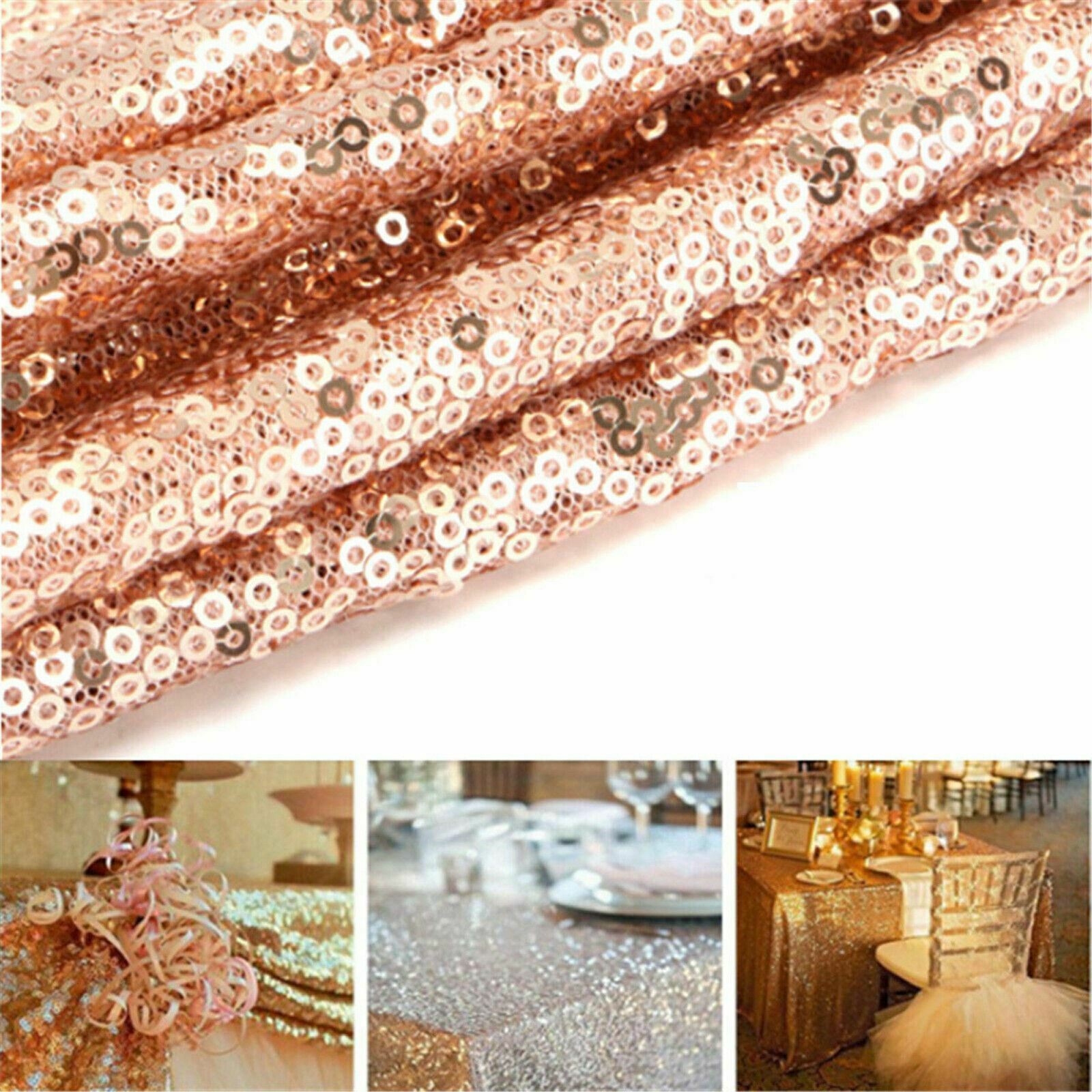 30x180cm Rose Golden Sequin Table Runner Wedding Party Cloth Event Decoration