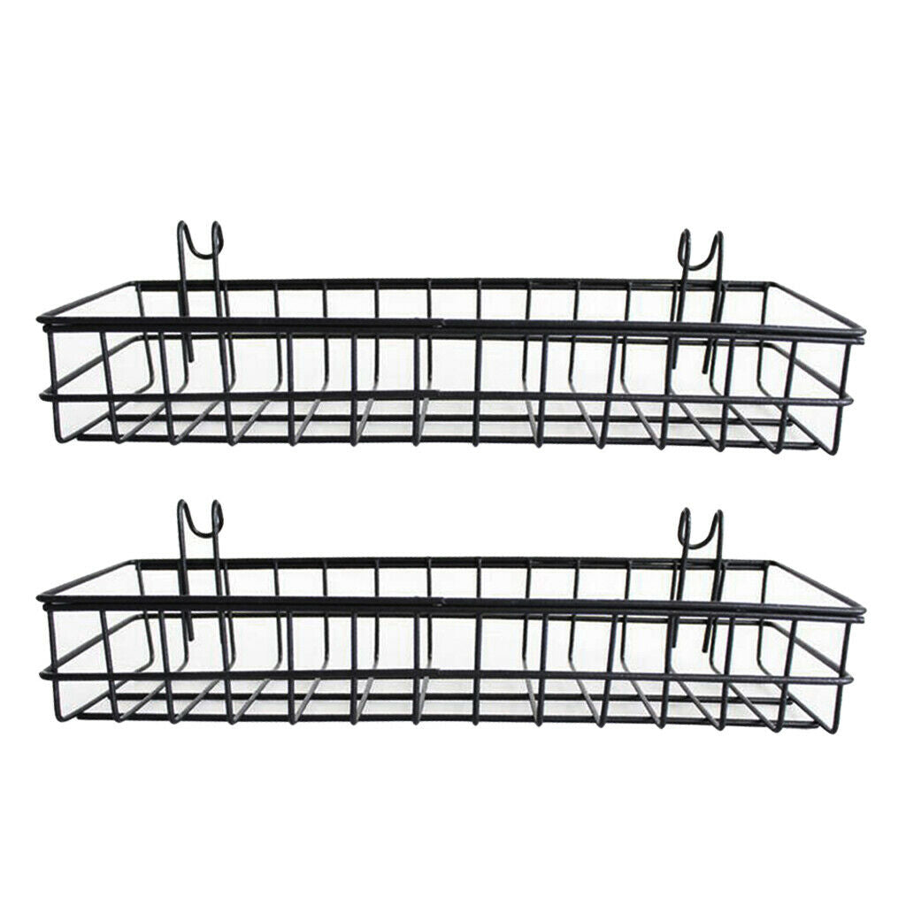 2x Metal Storage Basket Shelf Unit Organizer Bathroom Kitchen Home Decor