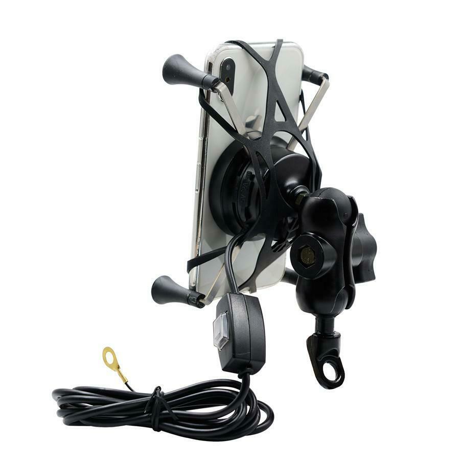 2in1 Wired & Wireless Cell Phone USB 3.0 Fast Charger For Motorcycle Scooter ATV