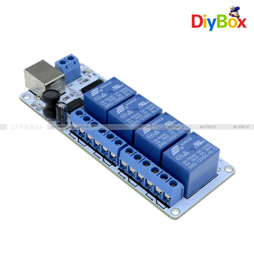 5V USB Relay Automation 4 channal Computer Control For Arduino PIC DSP AVR