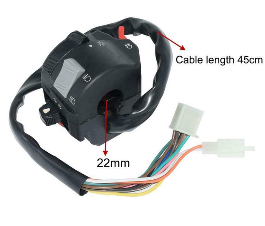 7/8" Motorcycle Handlebar Headlight Fog/Turn Signal Light Switch Control Button