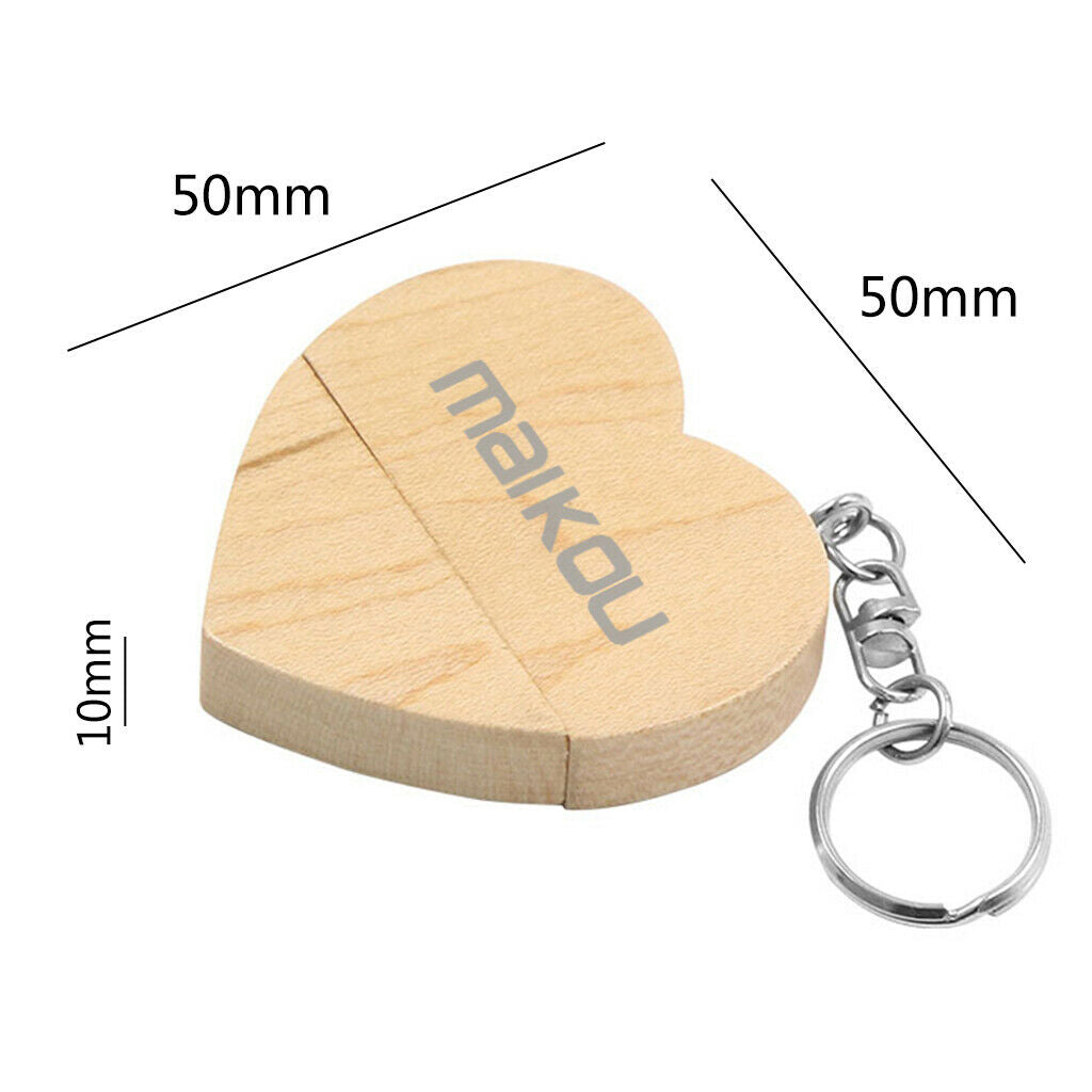 Gift Wooden Wood Heart Shaped USB Flash Drive USB 3.0 Flash Drive 8GB Pendrive