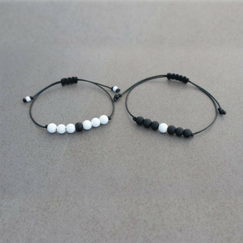 Distance Bracelet Matching Couple Bracelets Long Distance Relationship Couples