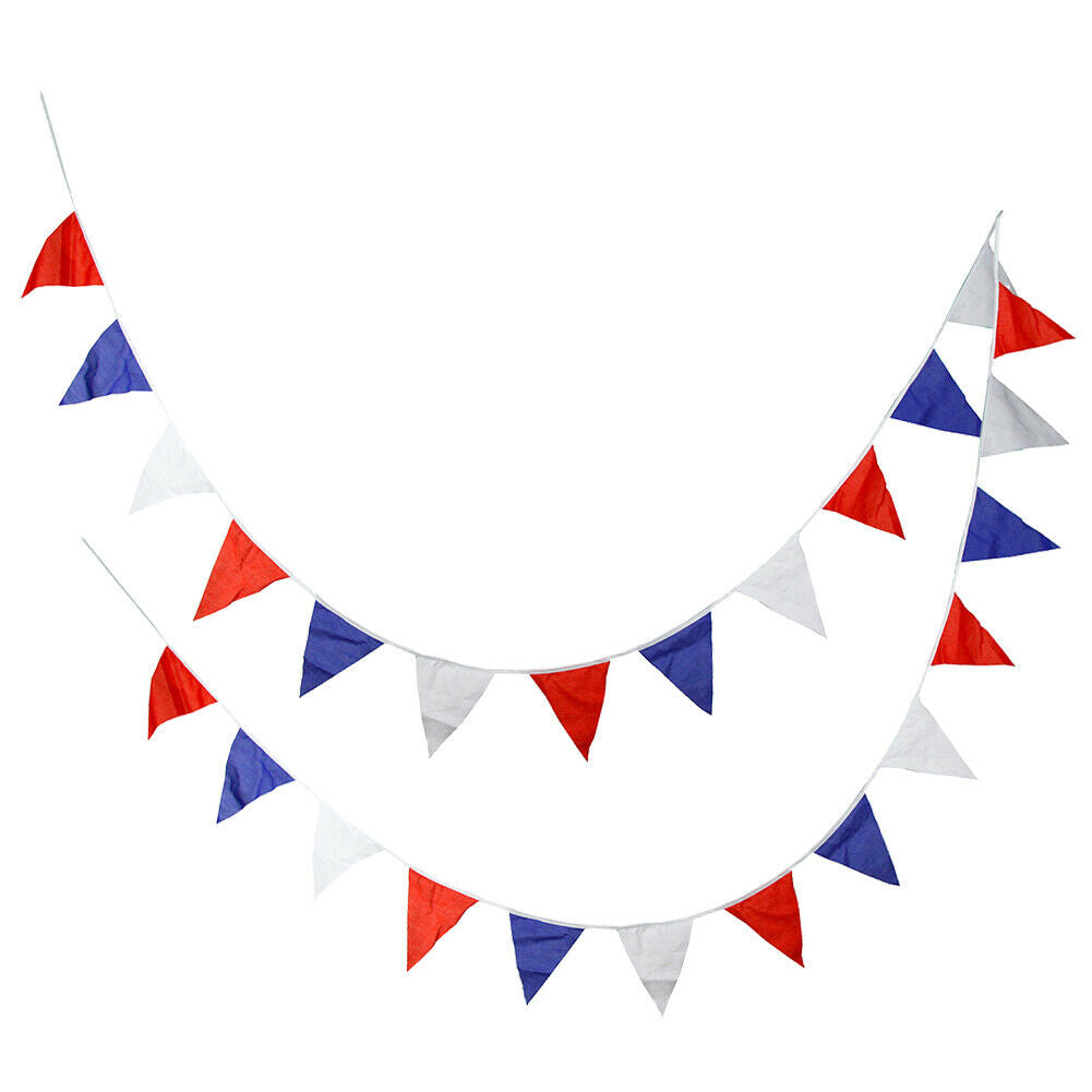 25pcs 7m Independence Day String Hanging Flag Outdoor Triangle Banner Flags @