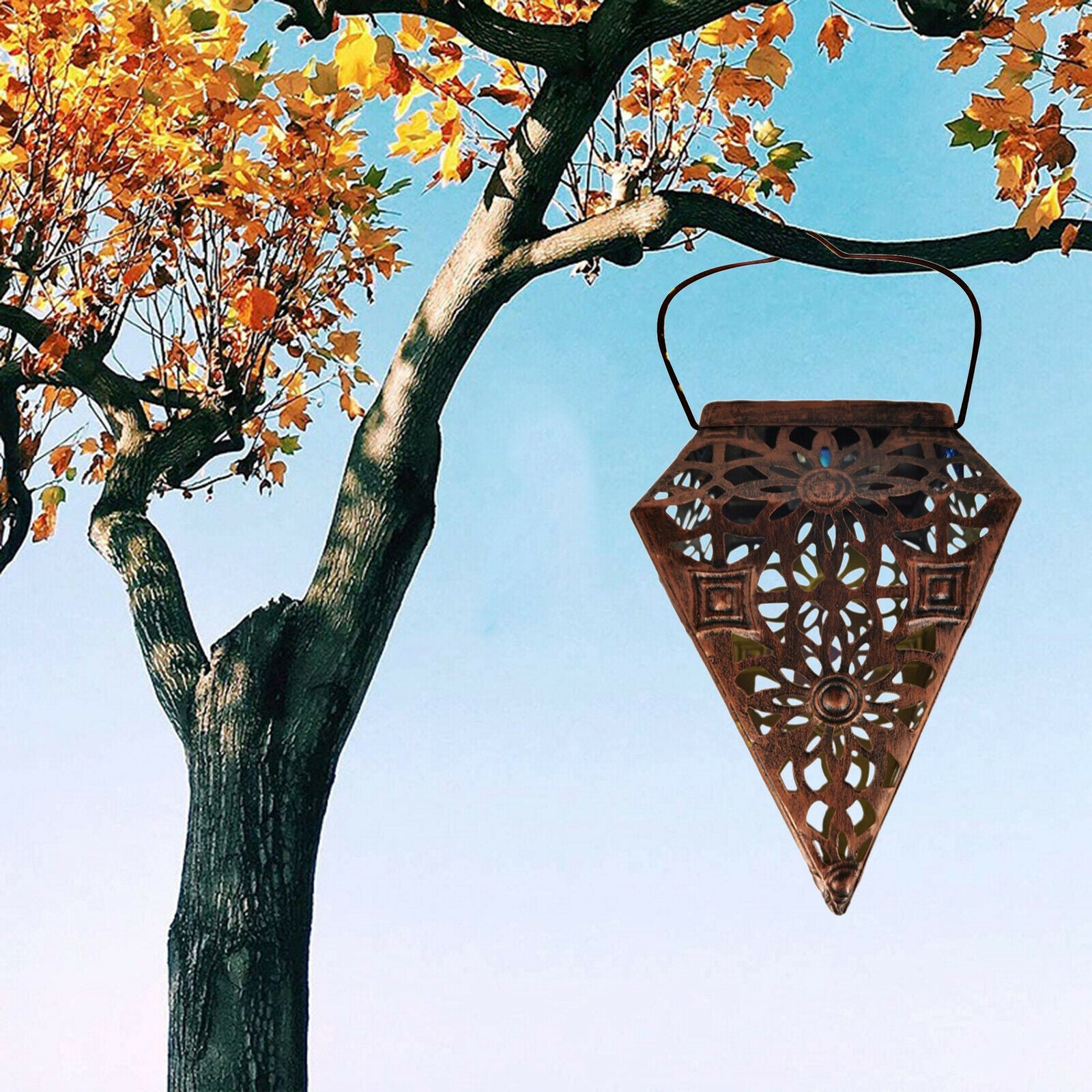 Hanging Solar Powered Garden Light Fairy Lights Decor Front Door Landscaping