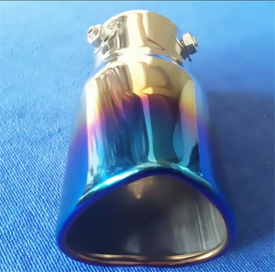 63MM Heart Shaped Baked Blue Stainless Steel Auto Car Exhaust Muffler Tailpipe