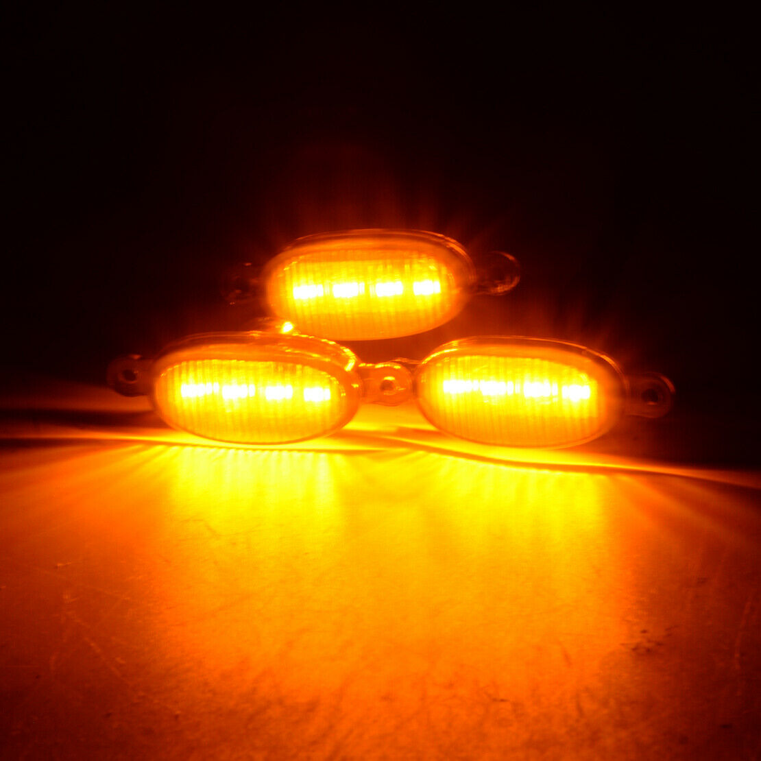 3pcs Car Front Grille Amber LED Light Lamp Kit Fit for Jeep Grand Cherokee