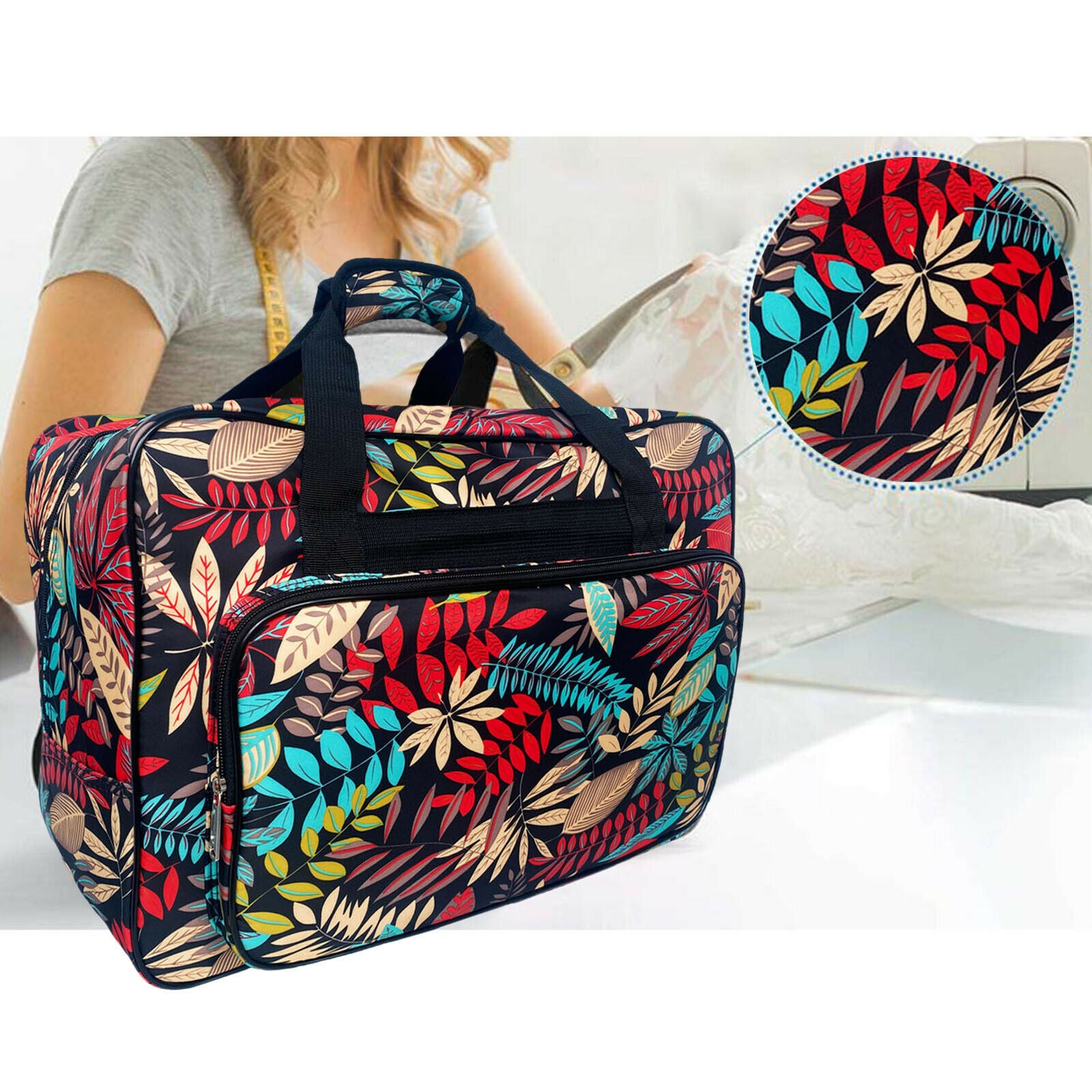 Sewing Machine Carry Bag 46x23x32cm Sew Machine Tote Universal Carrying Case