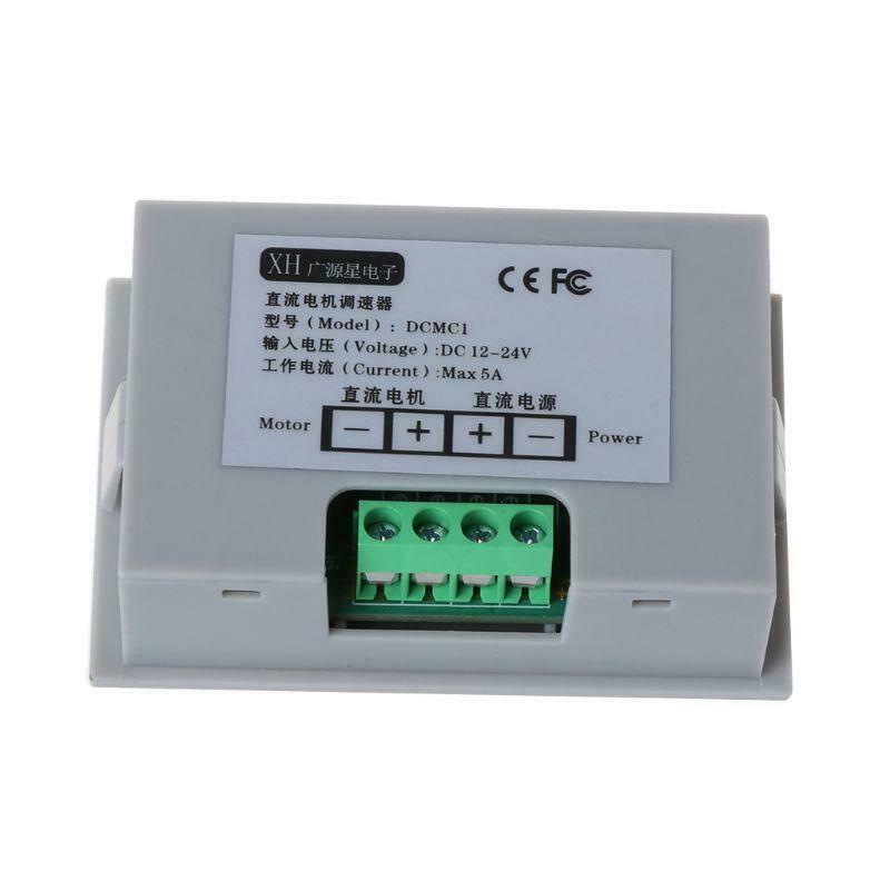 Digital Display 0~100% adjustable DC 12V 24V 5A 120W PWM Motor Speed Controller