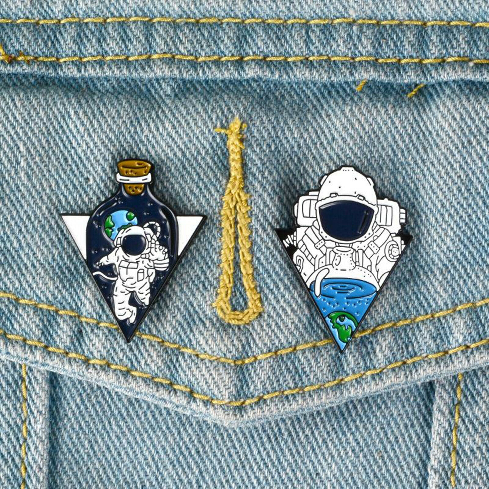 Pack of 6 Astronaut Enamel Pins Brooch Badge Jewelry Gift Decoration DIY