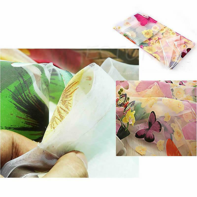 New Butterfly Print Sheer Curtain Panel Window Balcony Tulle Room Divider