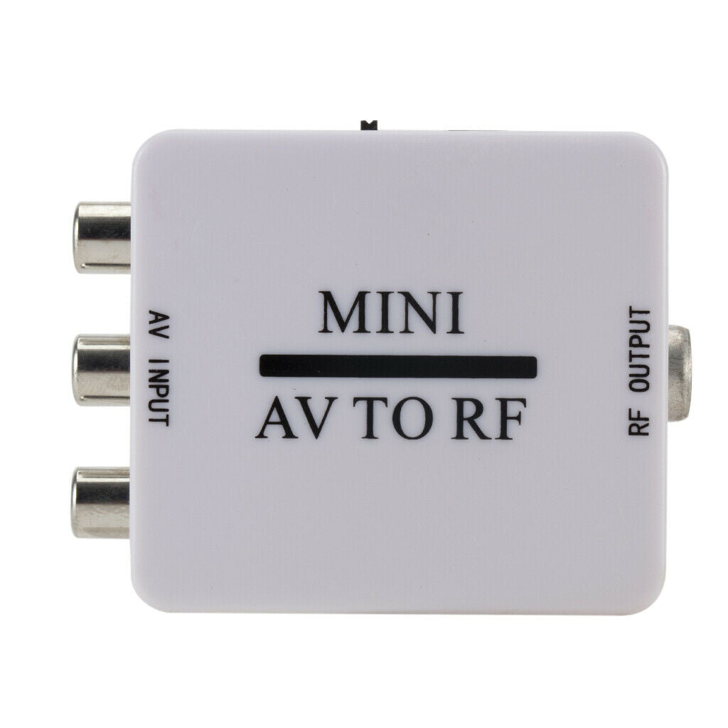 White Portable AV To RF Converter Box TV Transmitter Selector Switch 67.25 Mhz