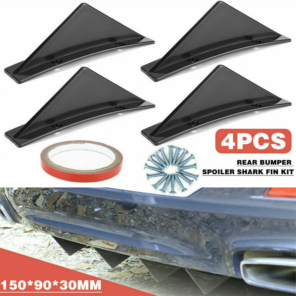 4 X Universal Rear Bumper Diffuser Spoiler Lip Splitter Shark Fin Trim Covers