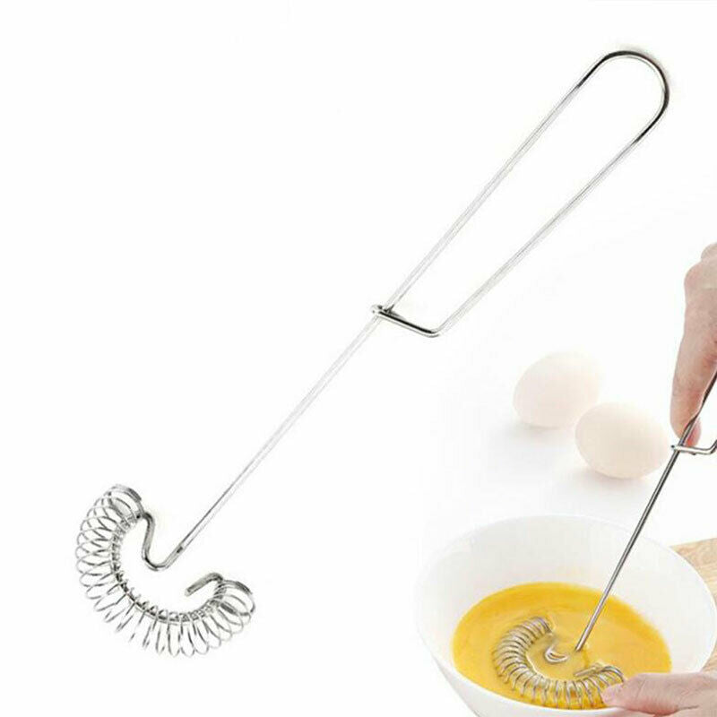 Manual Egg Beater Stainless Steel Spring Coil Mixer Egg Stirring Kitchen .l8