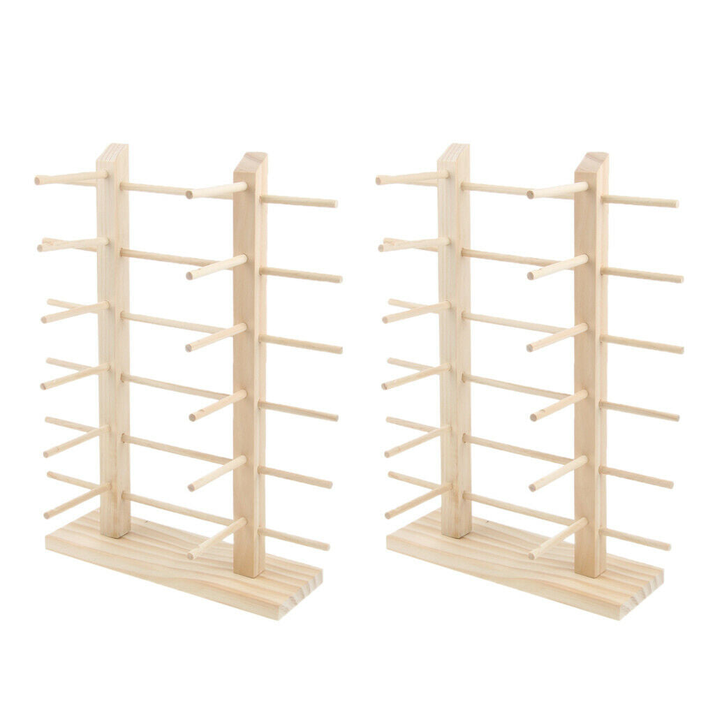 2xWood Sunglasses Eyeglass Rack Display Stand Rack Double Lines 12 Pairs