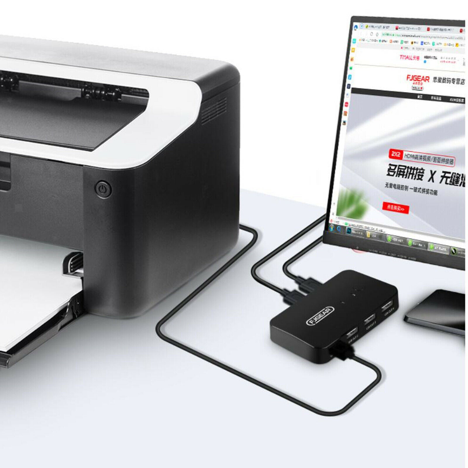 Switch Selector 2 In 4 Out 4 Port for Computer PC Keyboard U Disk Scanner