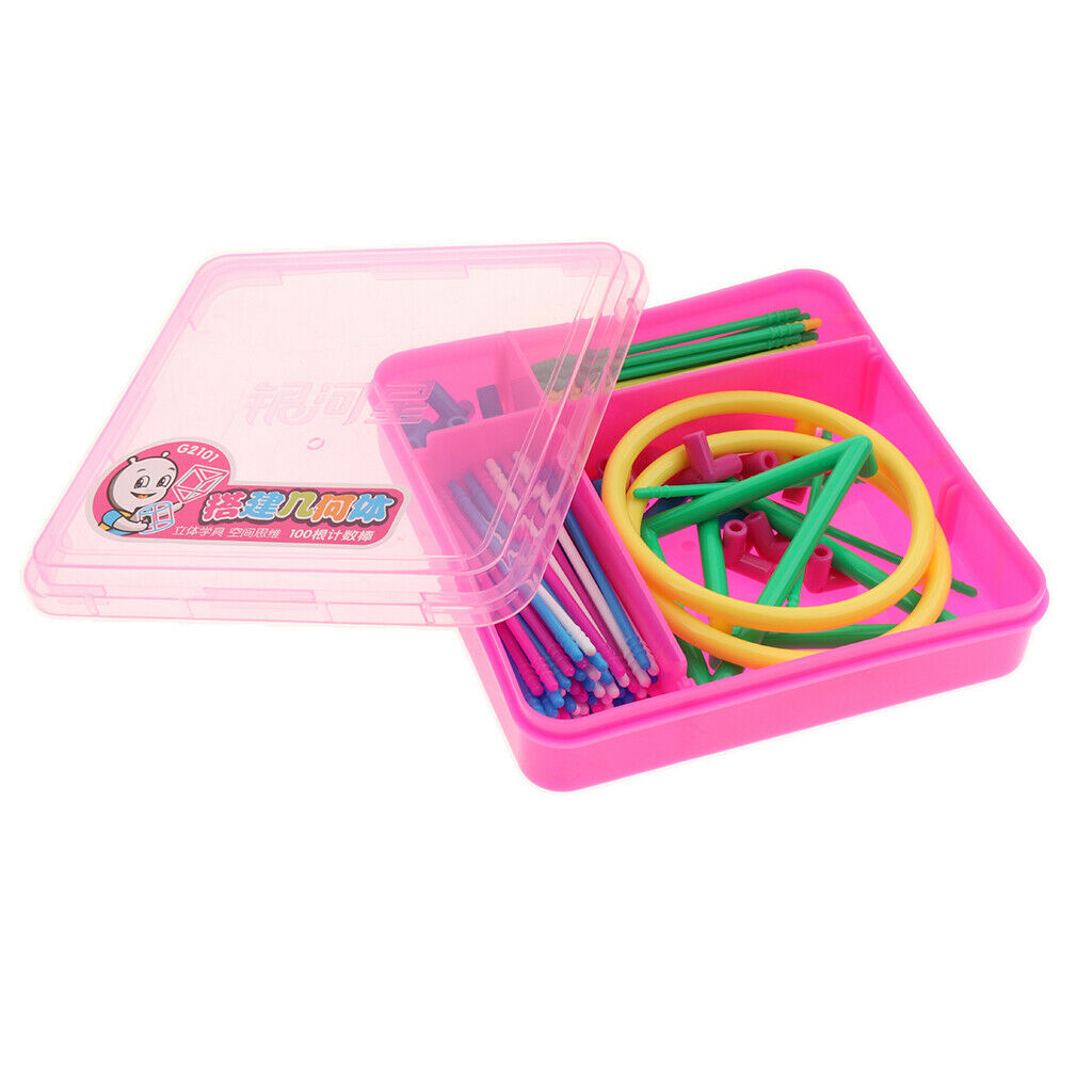 Pink Colored Geometric Shape Frame Sticks Kit For Kids Toddler Birthday Gift