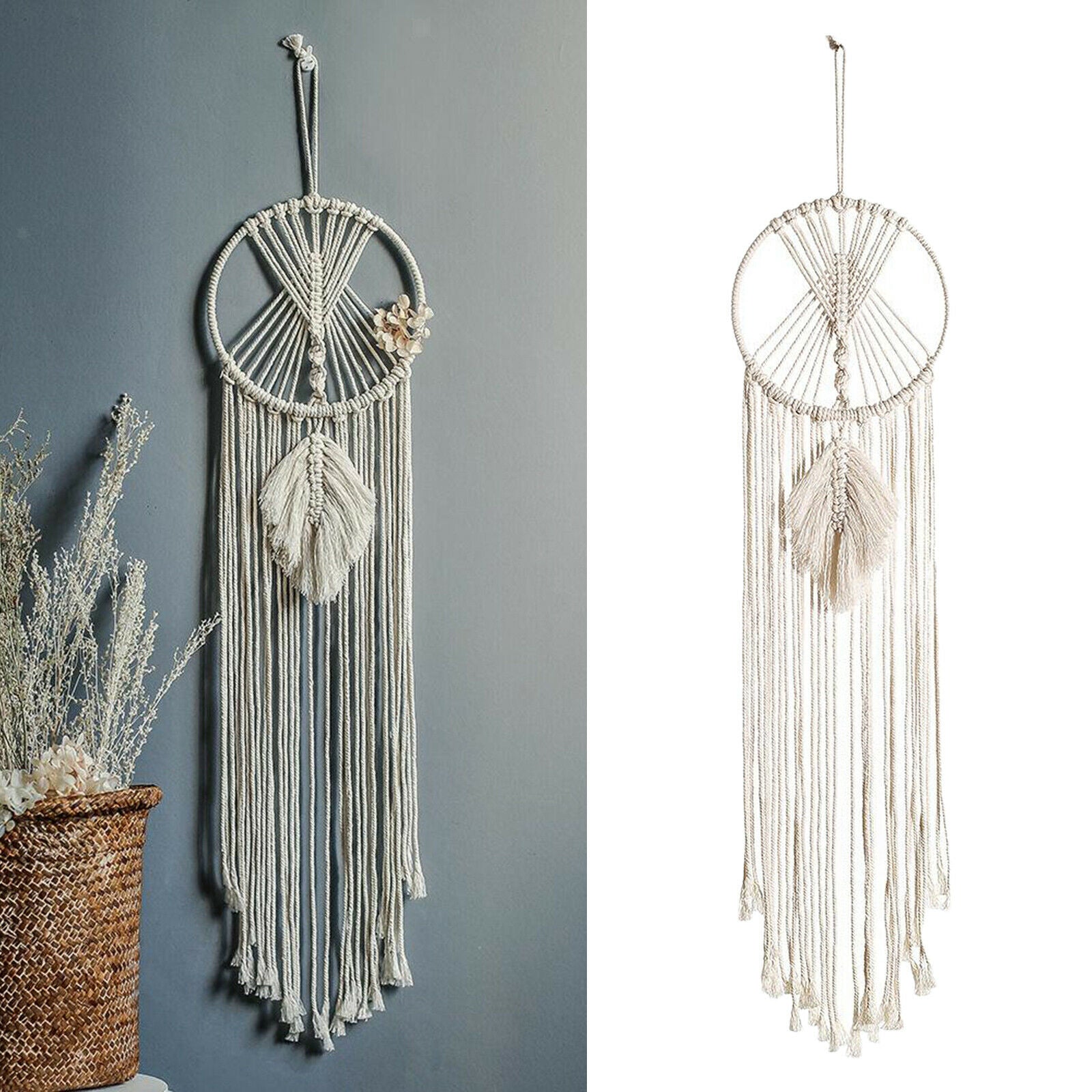 Wall Hanging Dream Catcher Macrame Woven Decor Handmade Tapestry for Girls 95cm