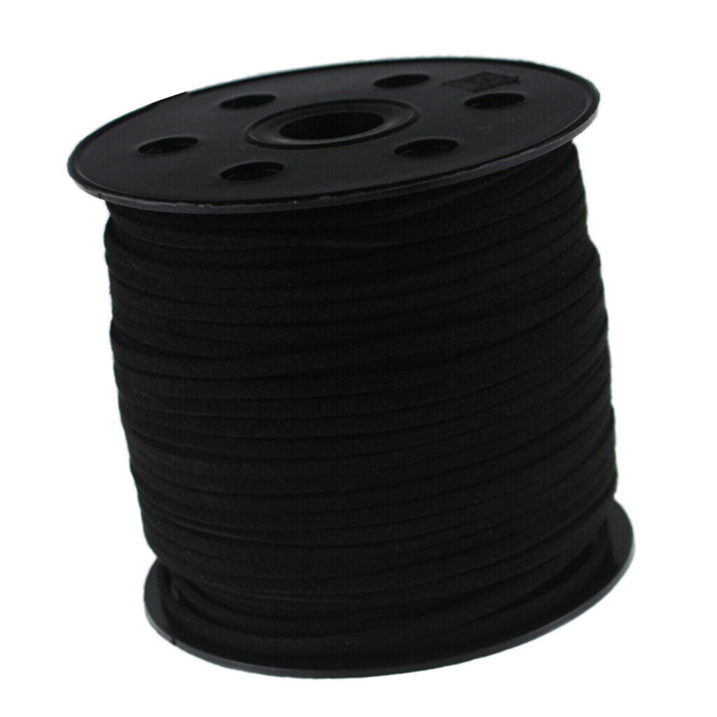 100Yard 3mm Faux String Beading Thread Lace for Jewelry Making Decors Black