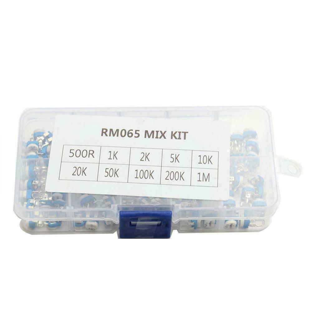 100pcs 10 Valeur PotentiomÃ¨tre Variable RÃ©sistance Assortiment BoÃ®te Kit (S90)