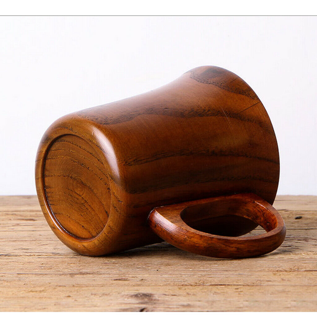 2 x Wooden Mug Tea Cups Beer Tankard Christmas Party Coffee Mug Brown Set