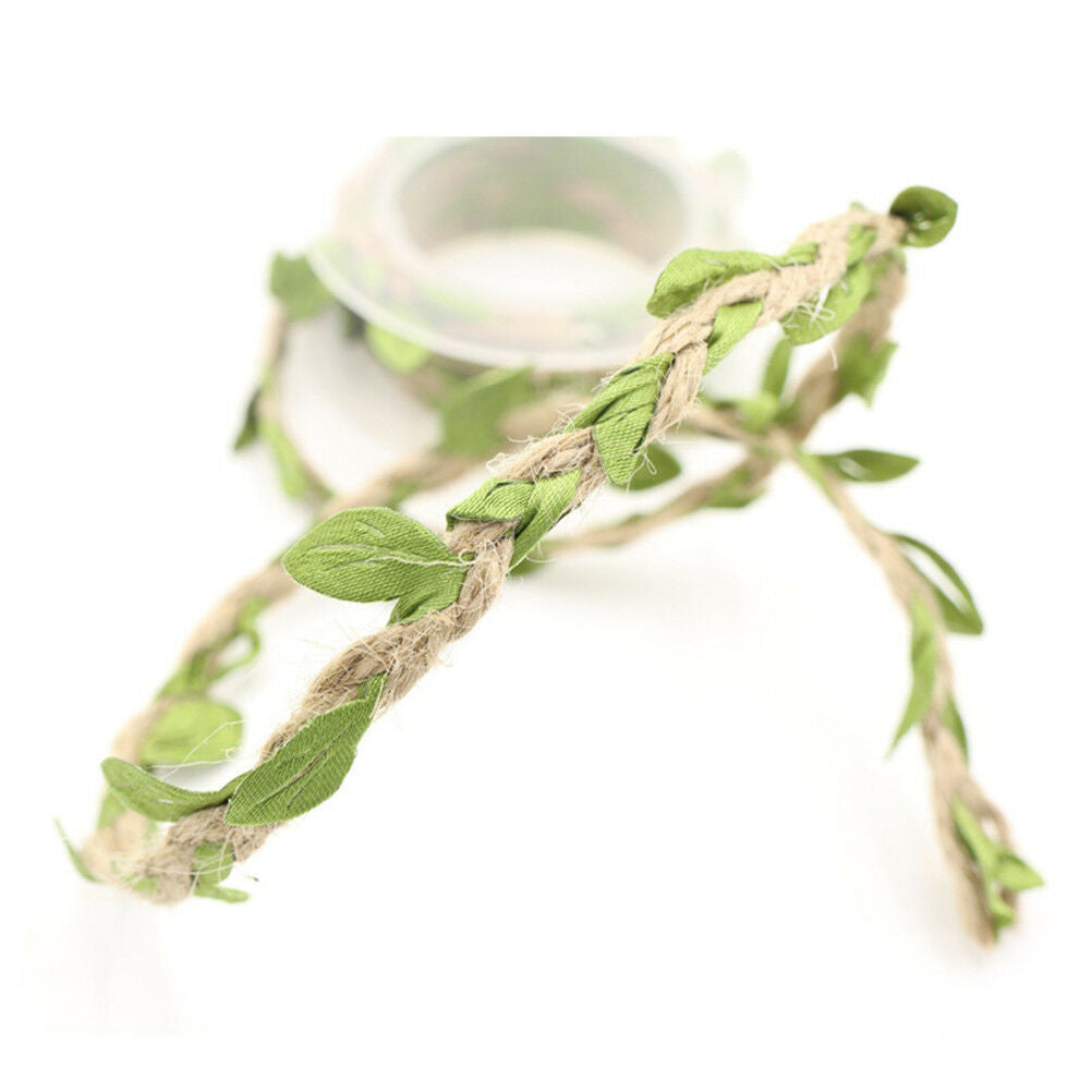 2M Natural Hessian JuteTwine Leaf RopeBurlap Ribbon Craft Wedding Decor Gi.l8