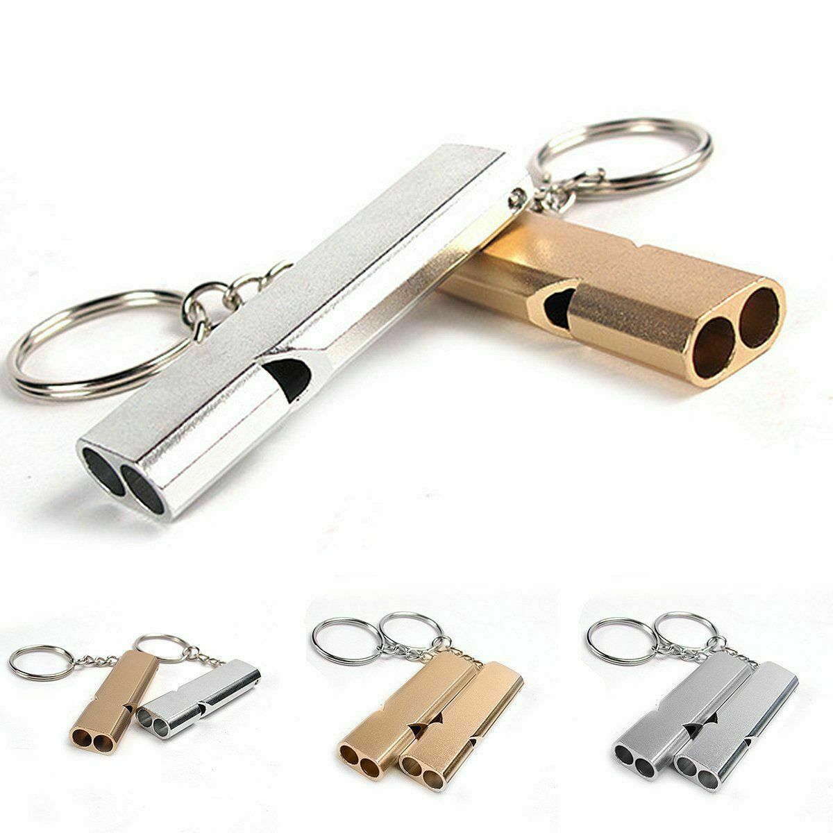 Alloy Aluminum Keychain SOS Emergency Survival Loud Whistle Camping Hiking Toolï¼