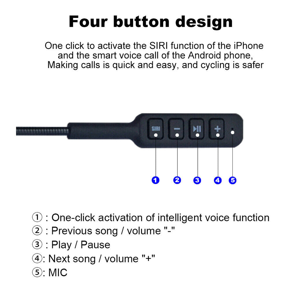 Motorcycle Wireless Helmet Bluetooth 4.1 Headset Handsfree Voice Mic Stereo