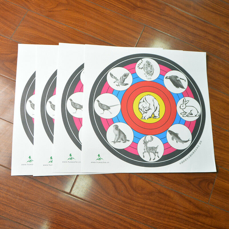 10pcs 16x16" Animal Targets Paper Face Circles Archery Shooting Practice Shots