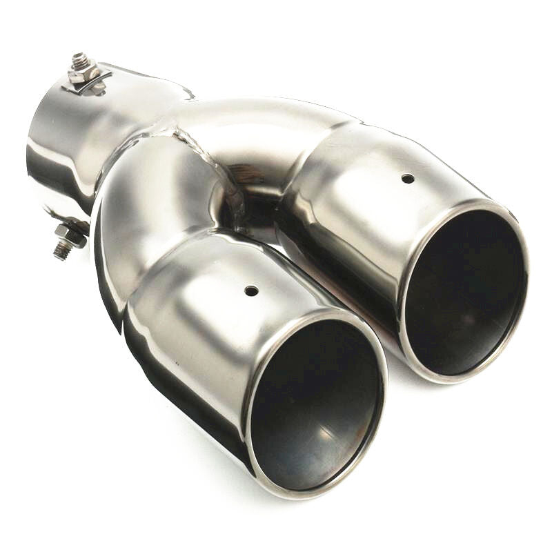 1x 76mm Universal Chrome Stainless Steel Round Exhaust Pipe Tail Muffler for Car
