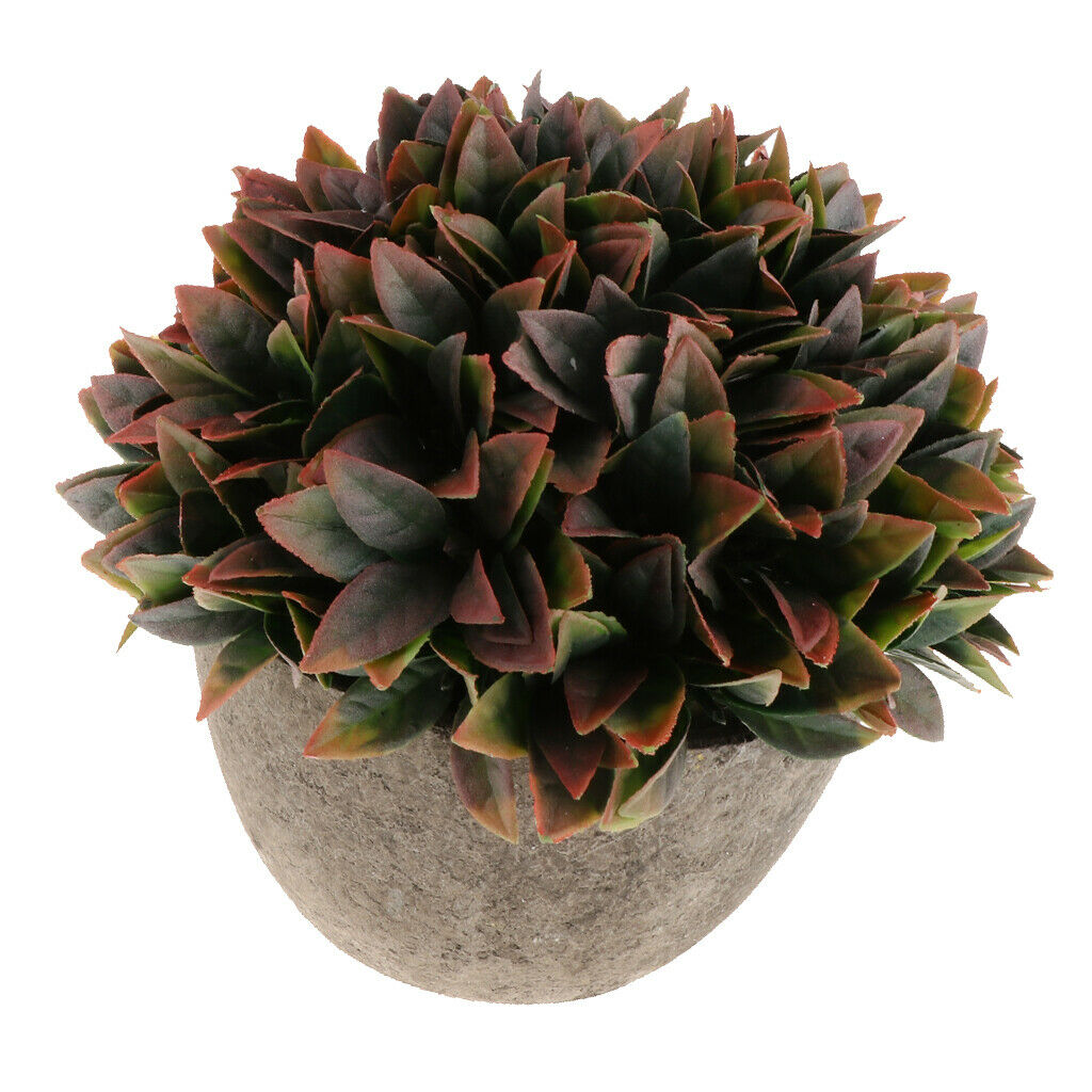 Spray Color Artificial Melaleuca Bonsai Lifelike Potted Plant Red