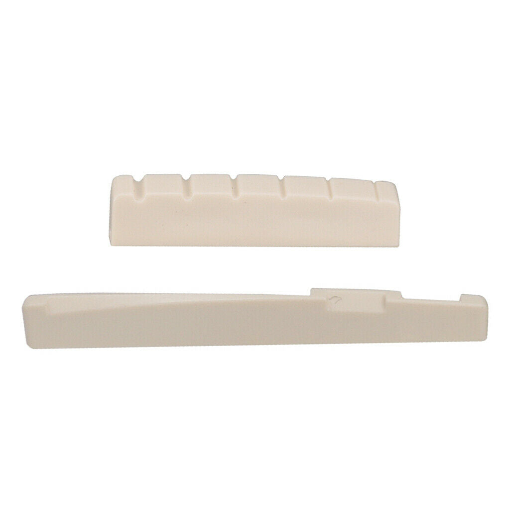 1 Set Left Handed Acoustic Guitar Saddle Nut Slotted for Guitar Parts