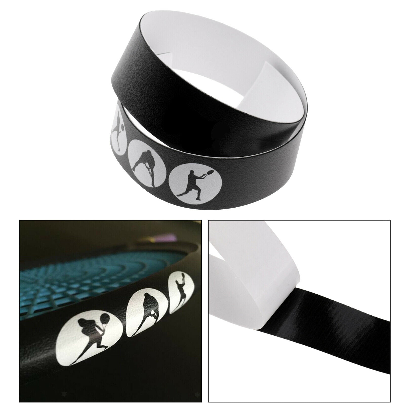 Tennis Racquet Head Protection Tape Tennis Accessories 40 X 2.5cm, Black