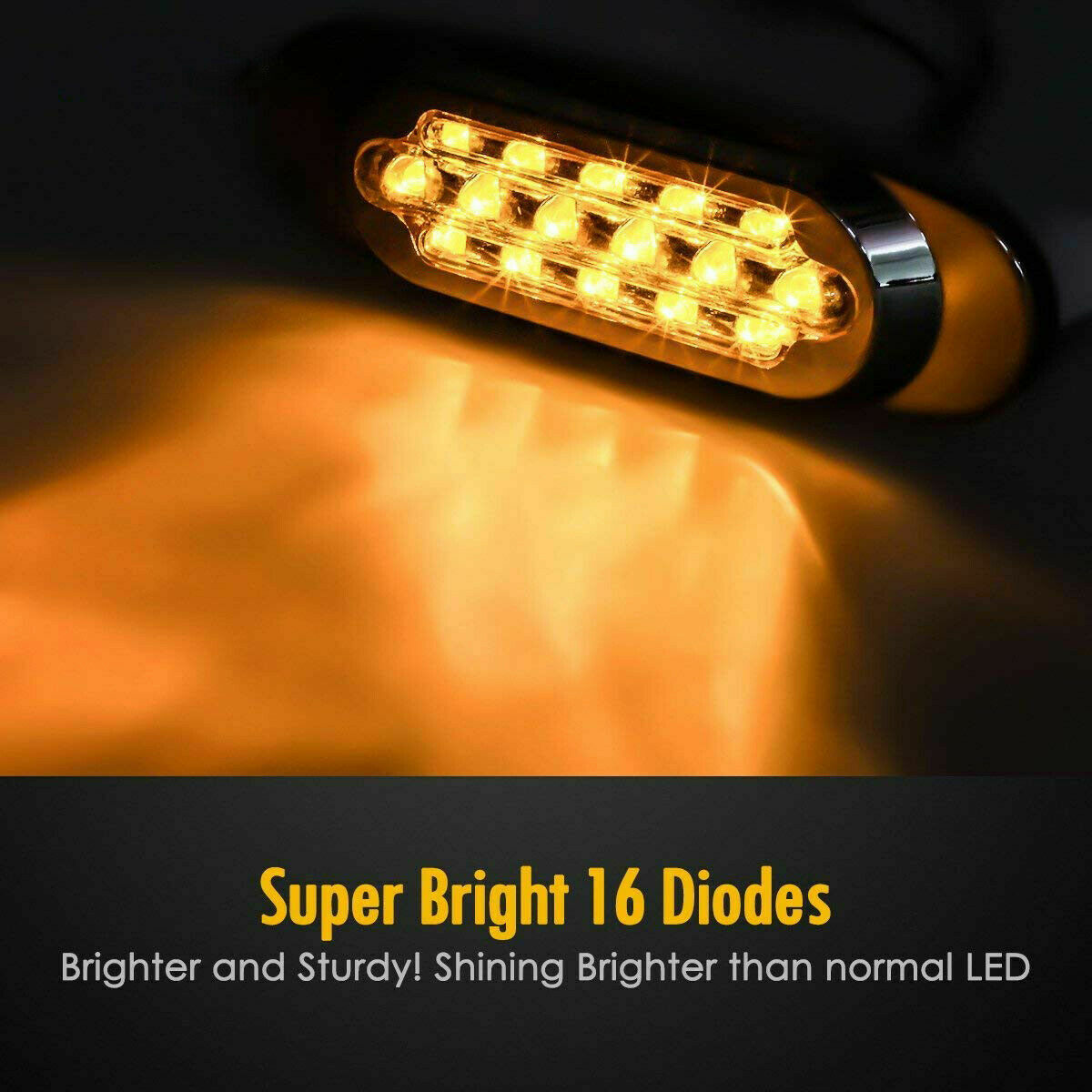4pcs 16 LED Side Marker Lights for Freightliner Peterbilt Truck Cab Sleeper
