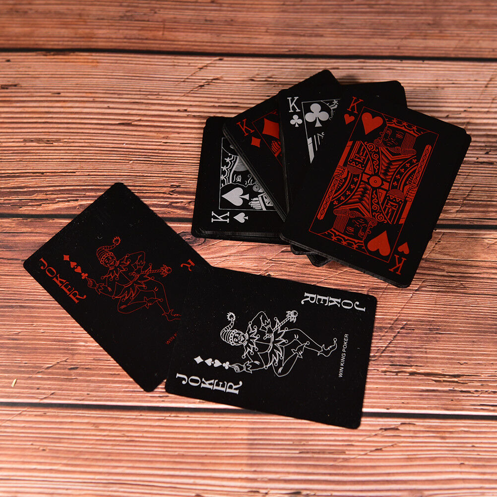Waterproof Black Plastic Playing Cards Collection Poker Cards Board Games Pip US