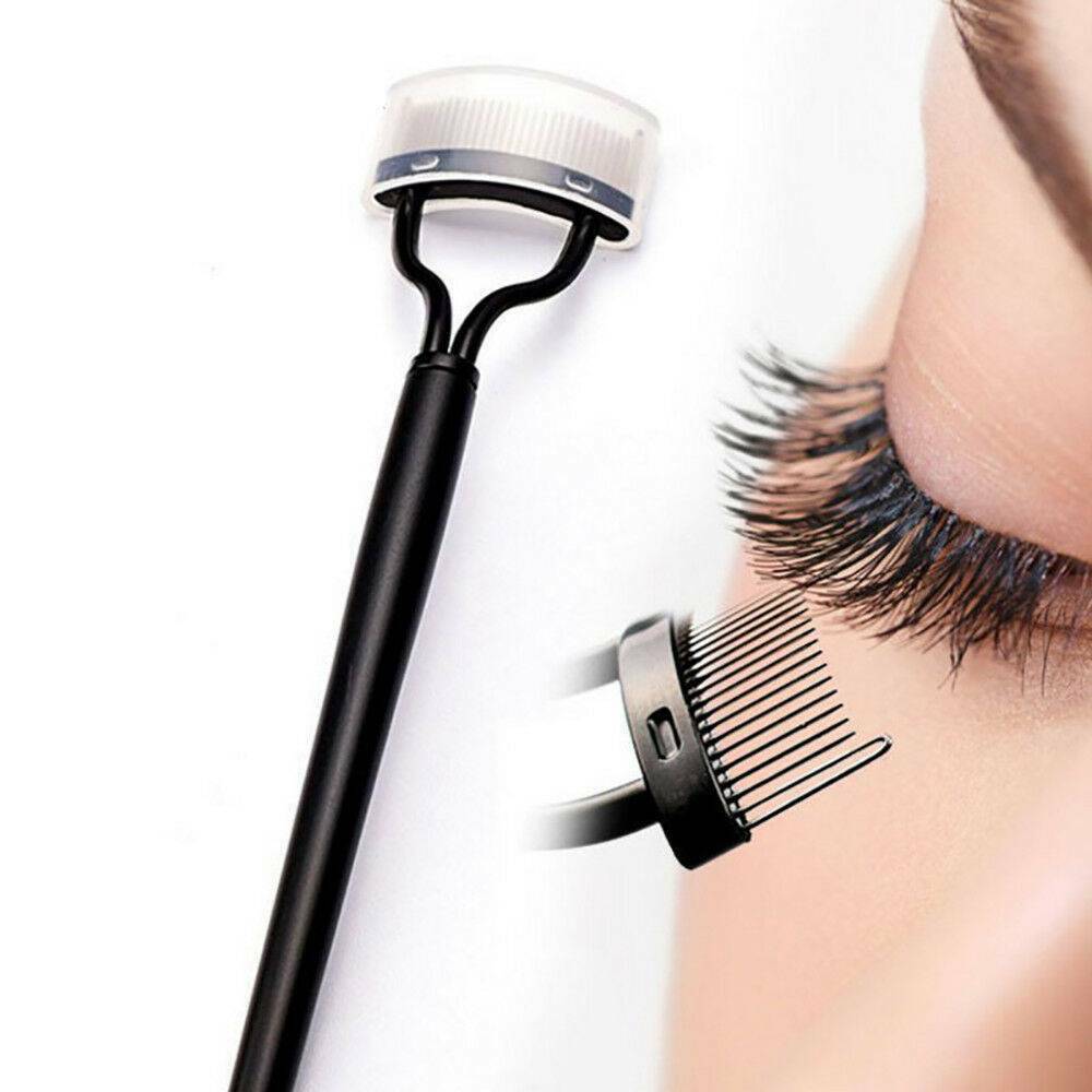 Pro Eyelash Curler Comb Lash Separator Lift Curl Metal Brush Makeup Tool - US