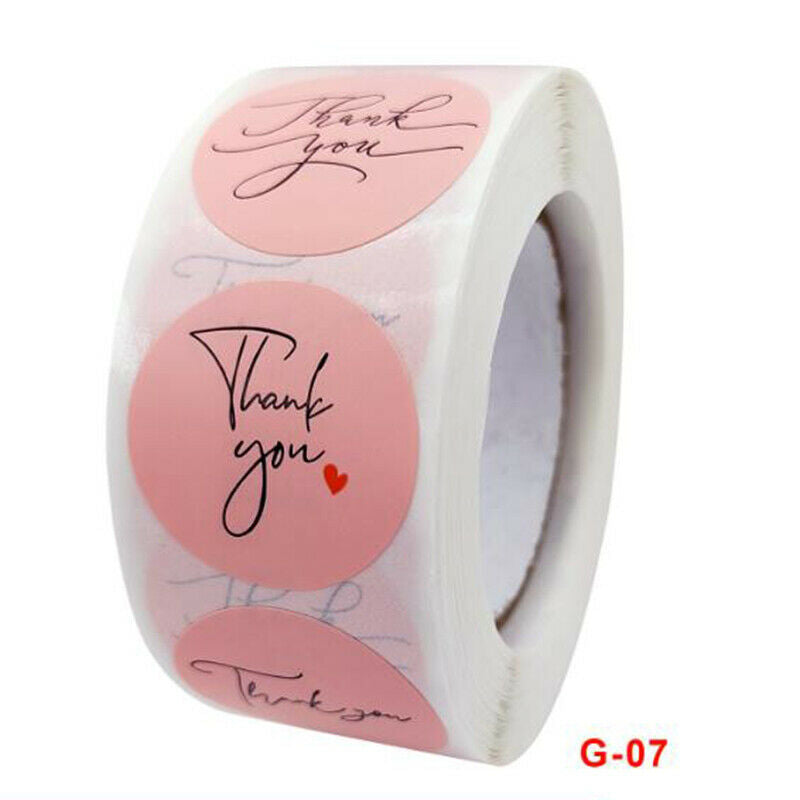 500pcs Pink Label Stickers Thank You Stickers Seal Labels Wedding Party D.l8