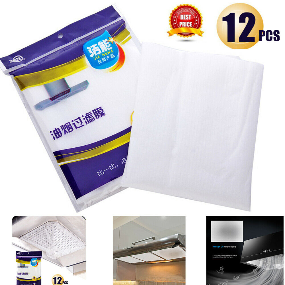 12pcs/Set Universal Cooker Hood Extractor Fan Grease Paper Filter Kitchen Tools